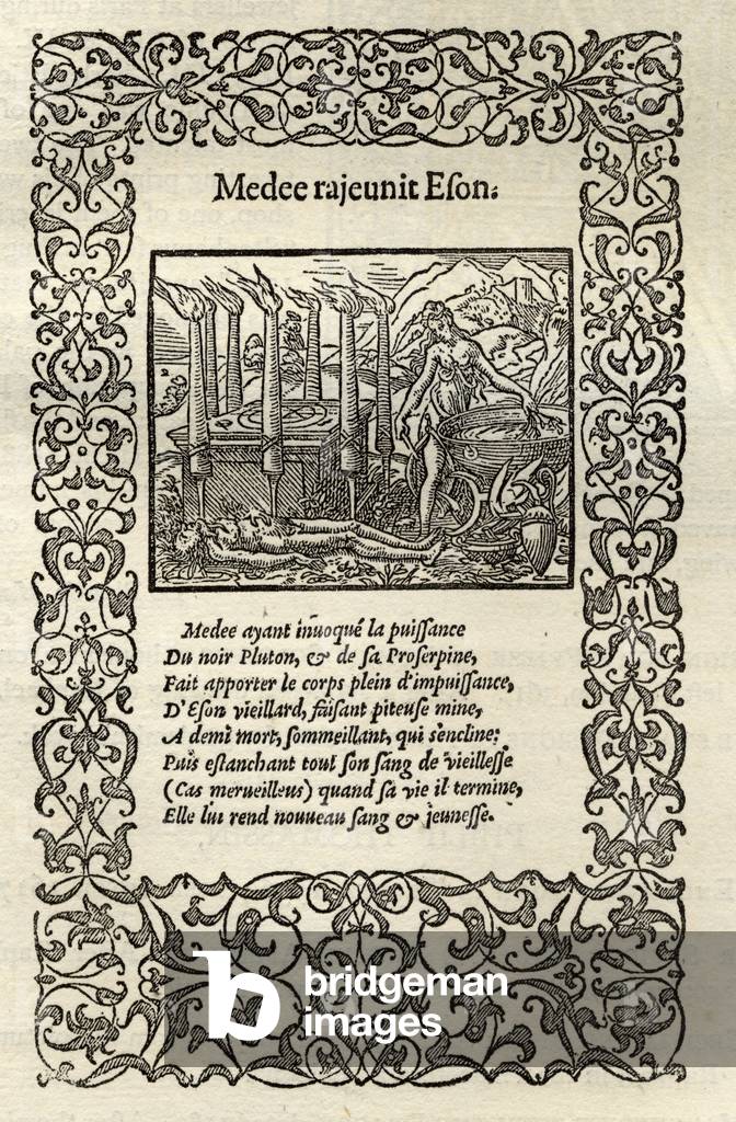 Immagine di Stampa "Medea ringiovanisce Eson", 1879 di Bernard Salomon, b/w
