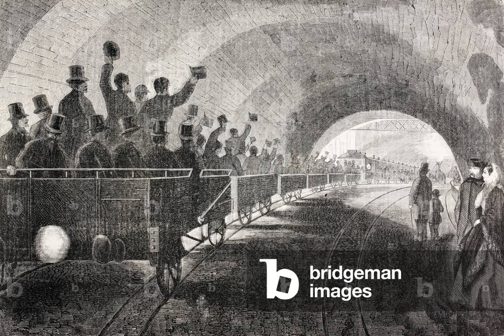Essai de train dans le métro de Londres en 1862, 1862 par Spanish School