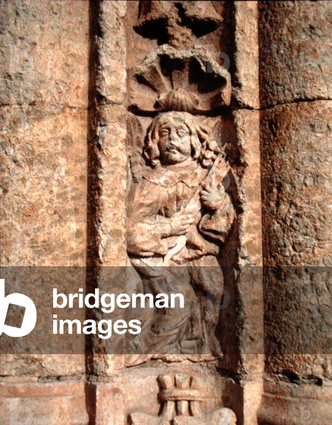 Lute player, from the facade of the Palace of Montarco (stone)