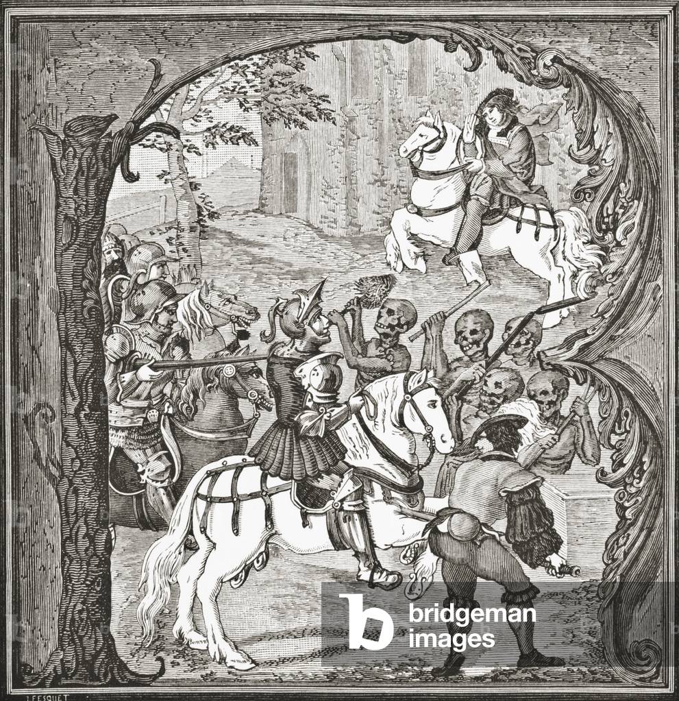 Legend of the Three Dead and the Three Living, 1878 (litho)