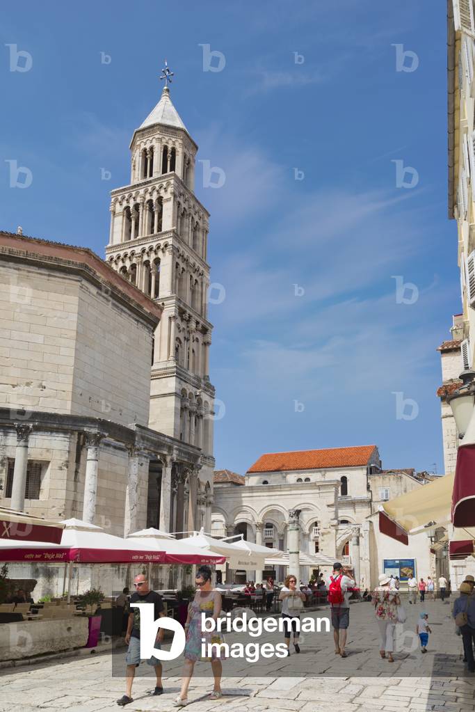 Bell tower of Saint Domnius cathedral, Split, Dalmatian Coast, Croatia (photo)