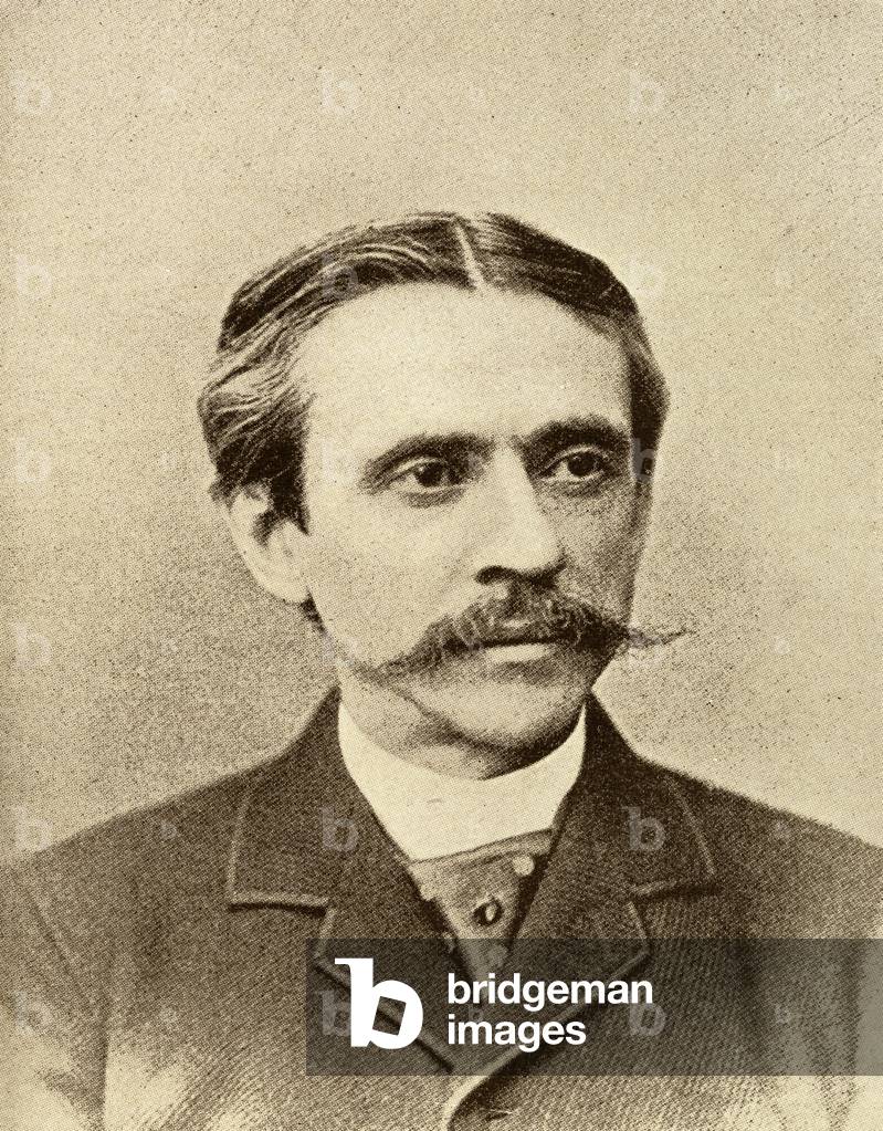 Immagine di Stampa "Frank R. Stockton (1834-1902) (lito)", 19th Secolo di American School, b/w