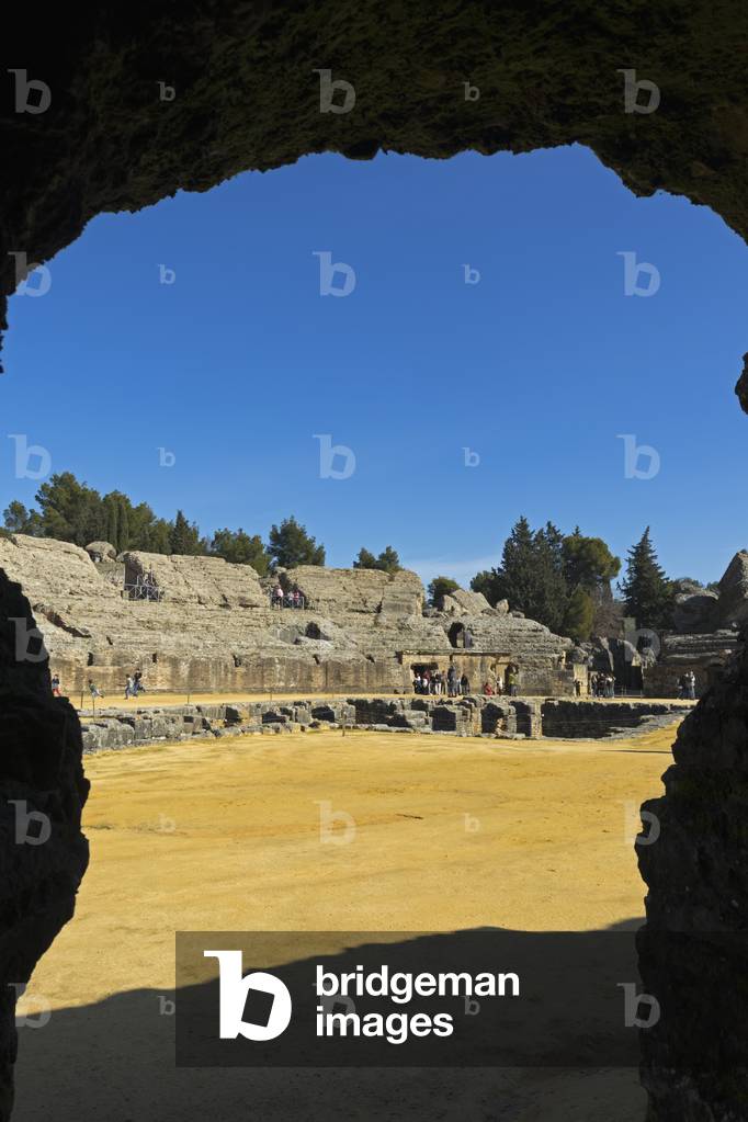 The amphitheatre, Roman city of Italica, near Santiponce, Seville Province, Andalusia, Spain (photo)