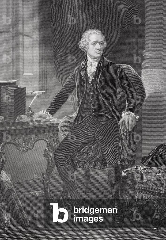 Immagine di Stampa "Ritratto di Alexander Hamilton (1755/57-1804) (lito)", 19th Secolo di Alonzo Chappel