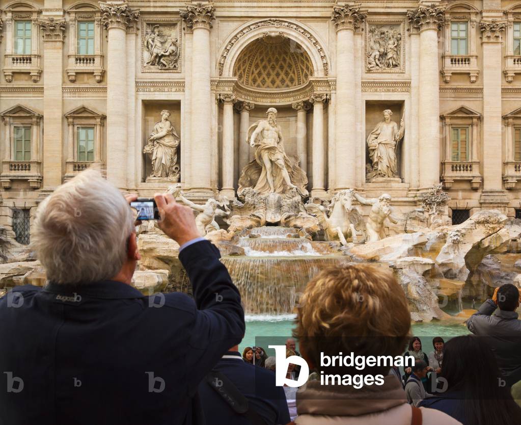 The 18th century Baroque Trevi Fountain designed by Nicola Salvi, Rome, Italy (photo)