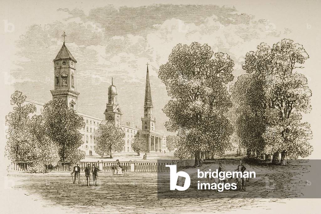 "Yale College" 1876 di American School, b/w