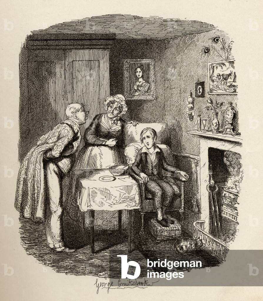 Oliver recupero dalla febbre, da 'Le avventure di Oliver Twiss' di Charles Dickens (1812-70) 1838, pubblicato 