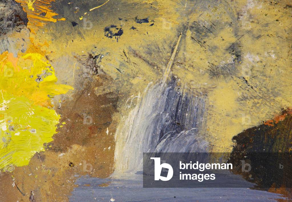 Accidental art, Composition taken from smeared oil paints on an artist's palette (photo)