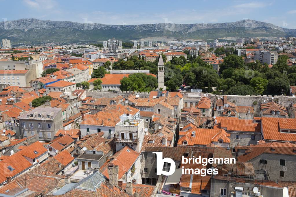 High overall rooftop view, Split, Dalmatian Coast, Croatia (photo)