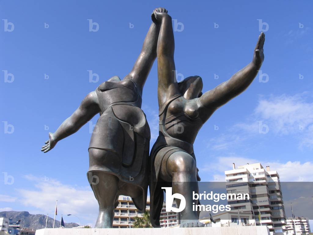 Picasso statue Two Women Running on the beach, Torremolinos, Spain