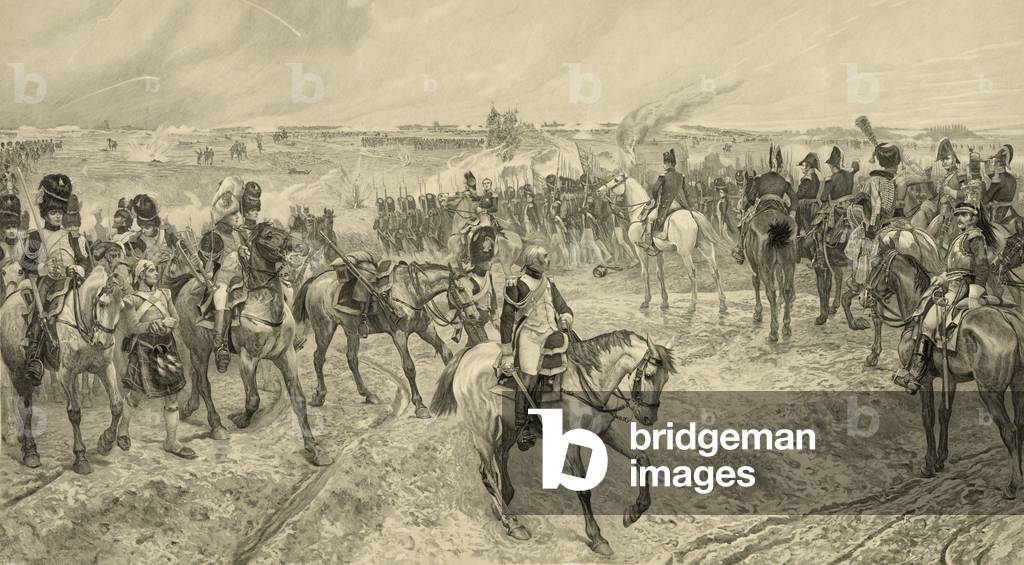 Immagine di Stampa "Napoleone I con la sua vecchia guardia a Waterloo", 19th Secolo di Richard Caton Woodville