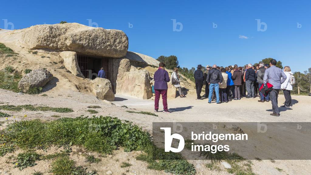 Antequera, Malaga Province, Andalusia, southern Spain.  Entrance to the La Menga Dolmen.  (photo)