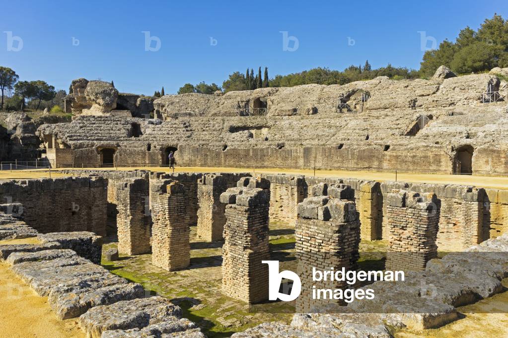 The amphitheatre, Roman city of Italica, near Santiponce, Seville Province, Andalusia, Spain (photo)