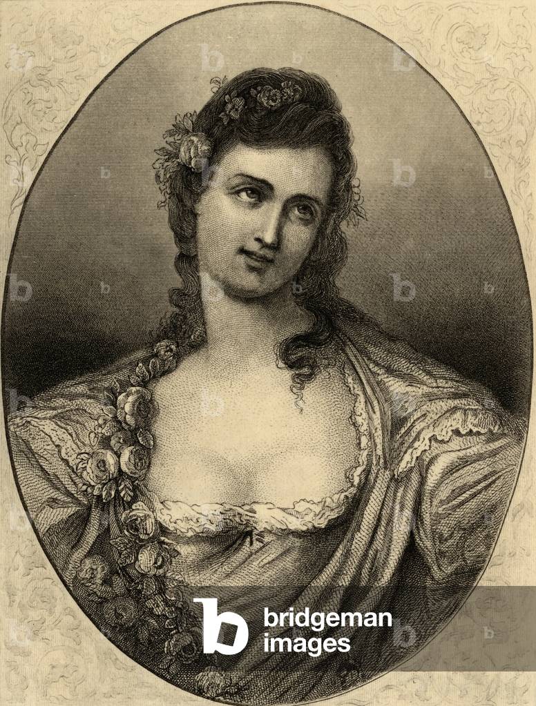 Immagine di Stampa "Mademoiselle Sophie Arnould (1740-1802) (lito)" di French School, b/w