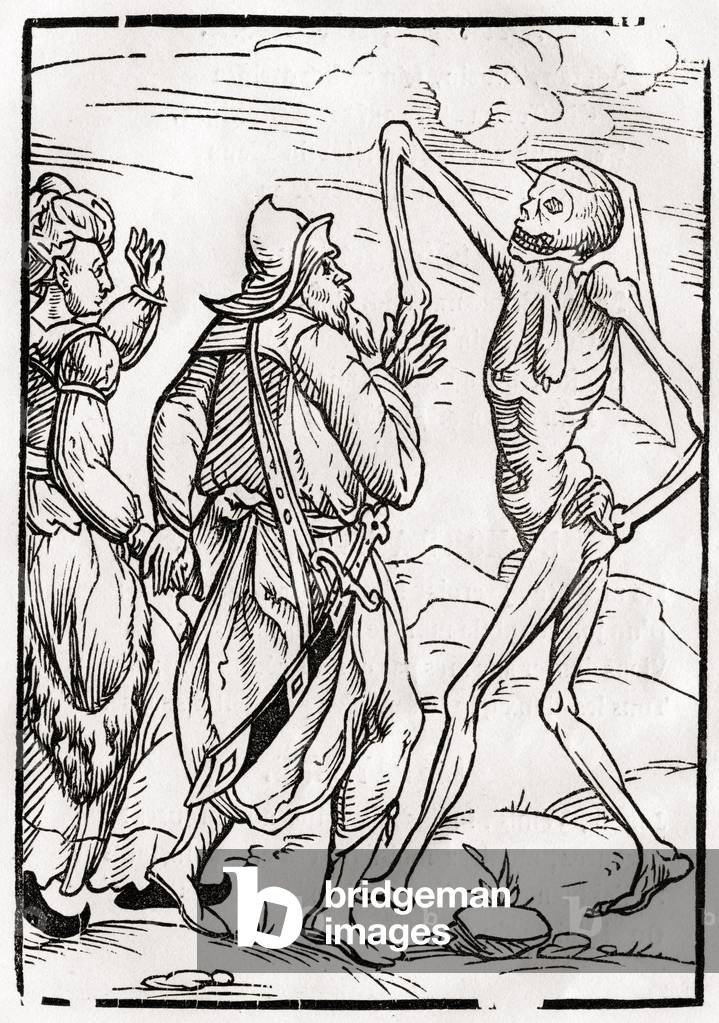 La morte viene per il marito incredulo, da «Der Todten Tanz», pubblicato Basilea, 1843 (lito)