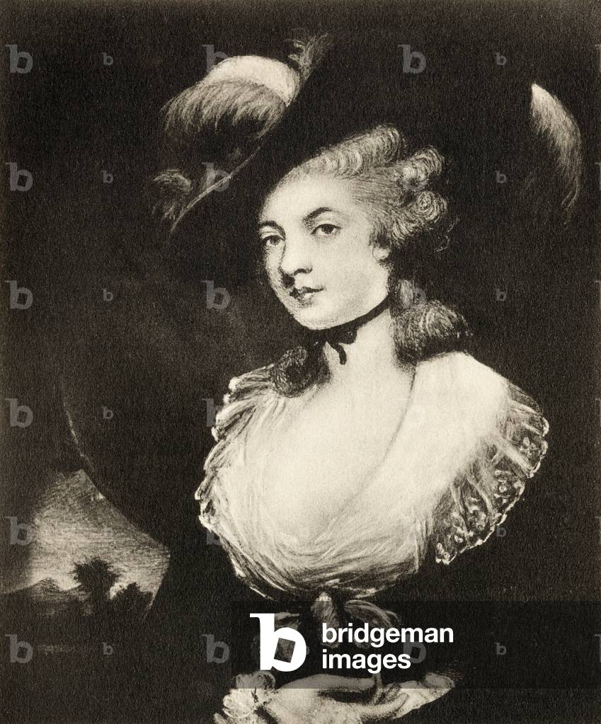 Image de Estampe représentant Mme Mary Robinson (litho), 18th Siècle par Joshua Reynolds, b/w
