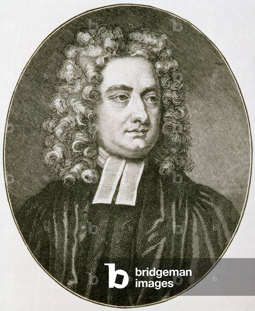 "Jonathan Swift (1667-1745) (Gravur) (siehe auch 36404)", 19. Jahrhundert von English School, b/w
