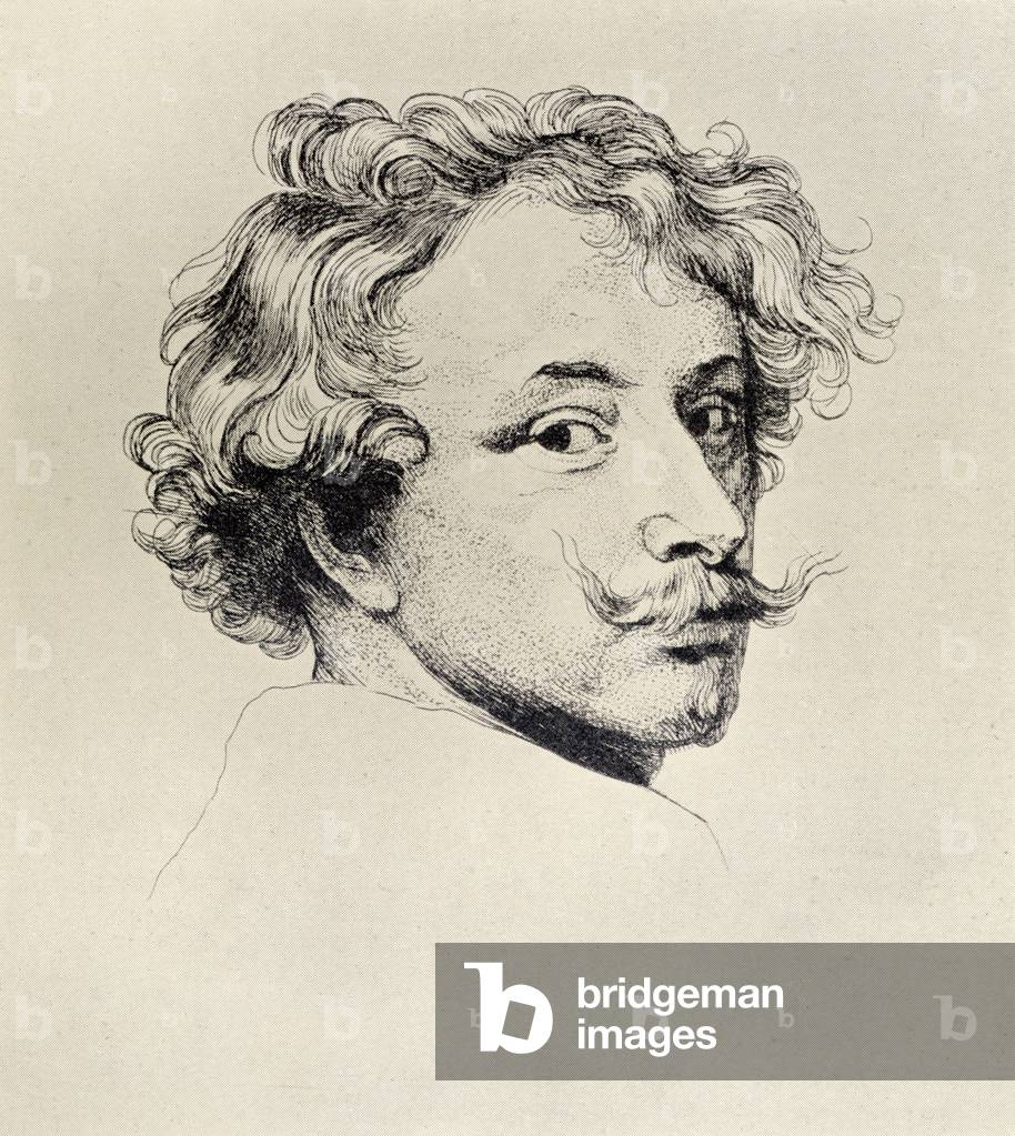 Immagine di Stampa "autoritratto", 1901 di Anthony van Dyck, b/w