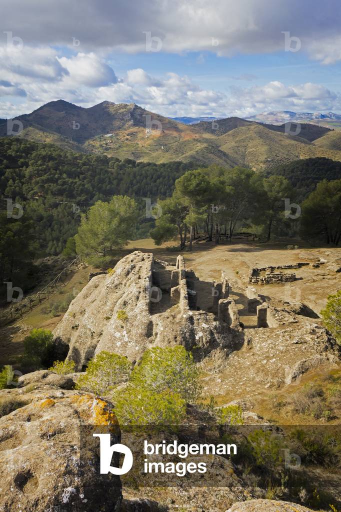 Ruins of the Mozarabe rock hewn church built by Umar ibn Hafsun, Bobastro, Malaga Province, Andalusia, Spain (photo)