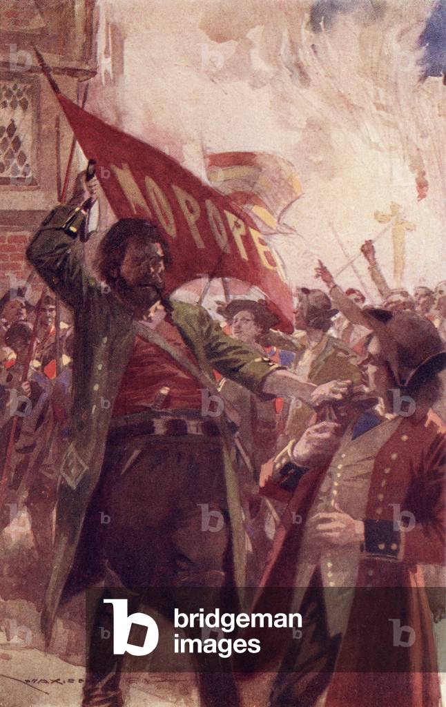 Hugh e Barnaby, frontespizio da 'Barnaby Rudge: Un racconto delle rivolte di Ottanta 'di Charles Dickens (colo