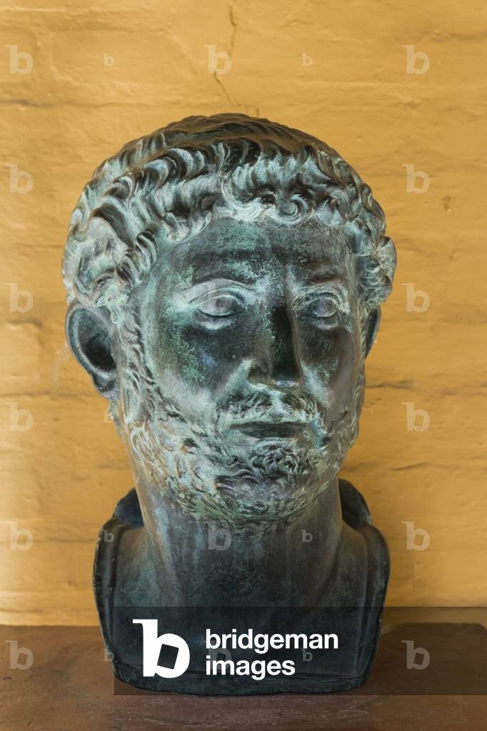 Bust of the Emperor Hadrian, Roman city of Italica, near Santiponce, Seville Province, Andalusia, Spain (photo)