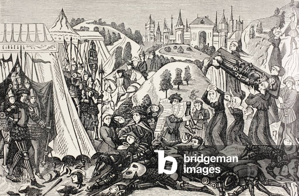 Nach der Schlacht von Hastings, um 1880 (litho)