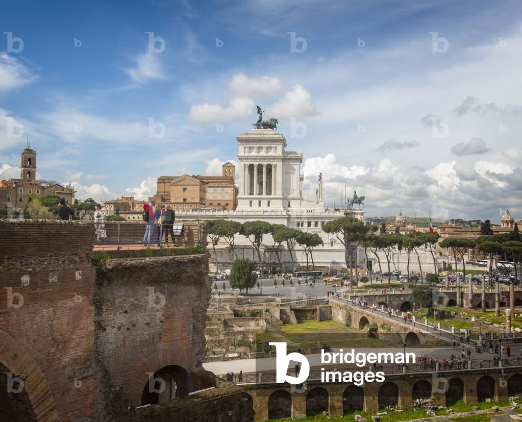 Vittoriano, seen across Trajan's Forum, Rome, Italy