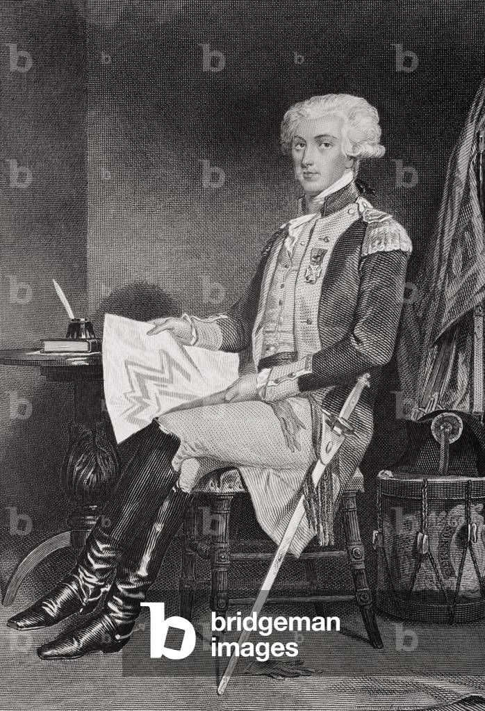 Bild von Druck "Porträt von Marie-Joseph-Paul-Yves-Roch-Gilbert Du Motier", 19. Jahrhundert von Alonzo Chappel