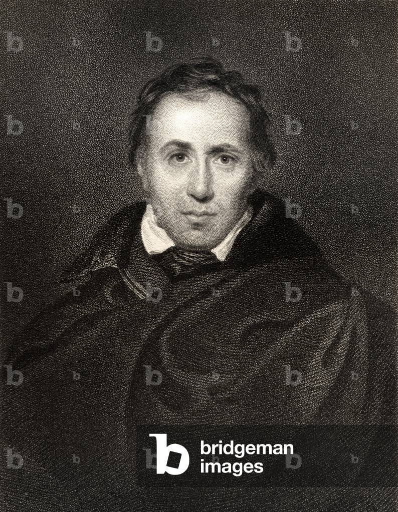 Allan Cunningham, graviert von J. Jenkins aus 'National Portrait Gallery, Band IV', veröffentlicht um 1835 (li