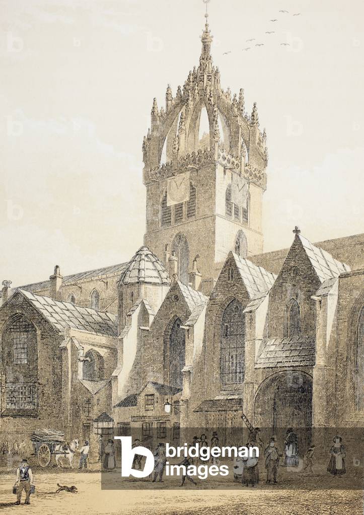 "Cattedrale di San Giles o il Alto Kirk di Edimburgo", 19th Secolo di English School