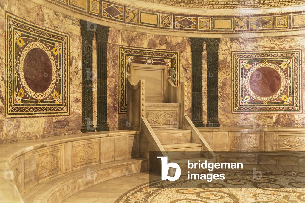 Marble seat in San Vitale, Ravenna, Italy