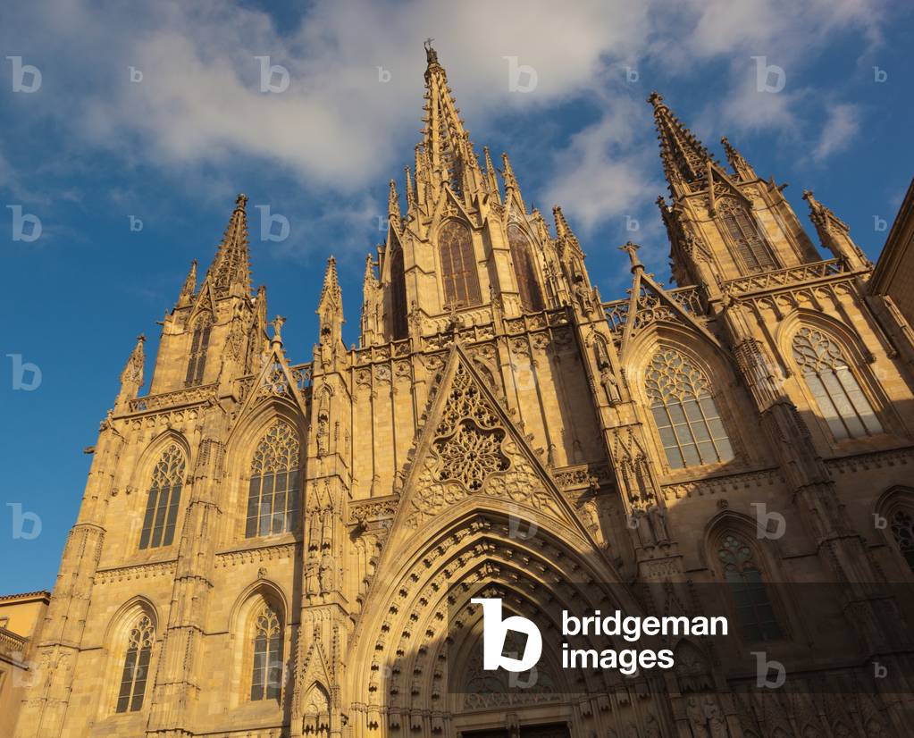 Barcelona, Spain.  The Gothic cathedral.