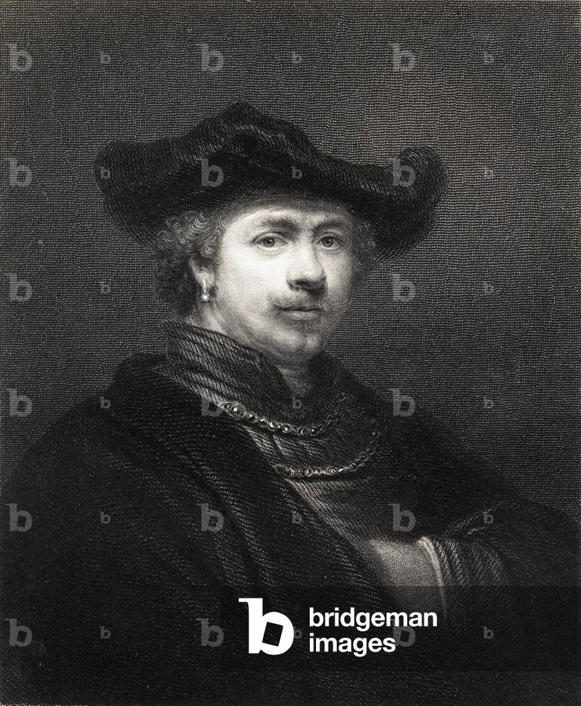 "Rembrandt Harmens van Rijn (1606-69) aus 'Galerie der Porträts“", 1833 von English School
