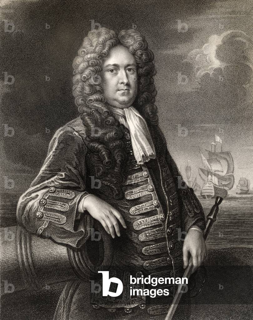 Bild von Druck "Sir George Rooke", 19. Jahrhundert von English School, b/w