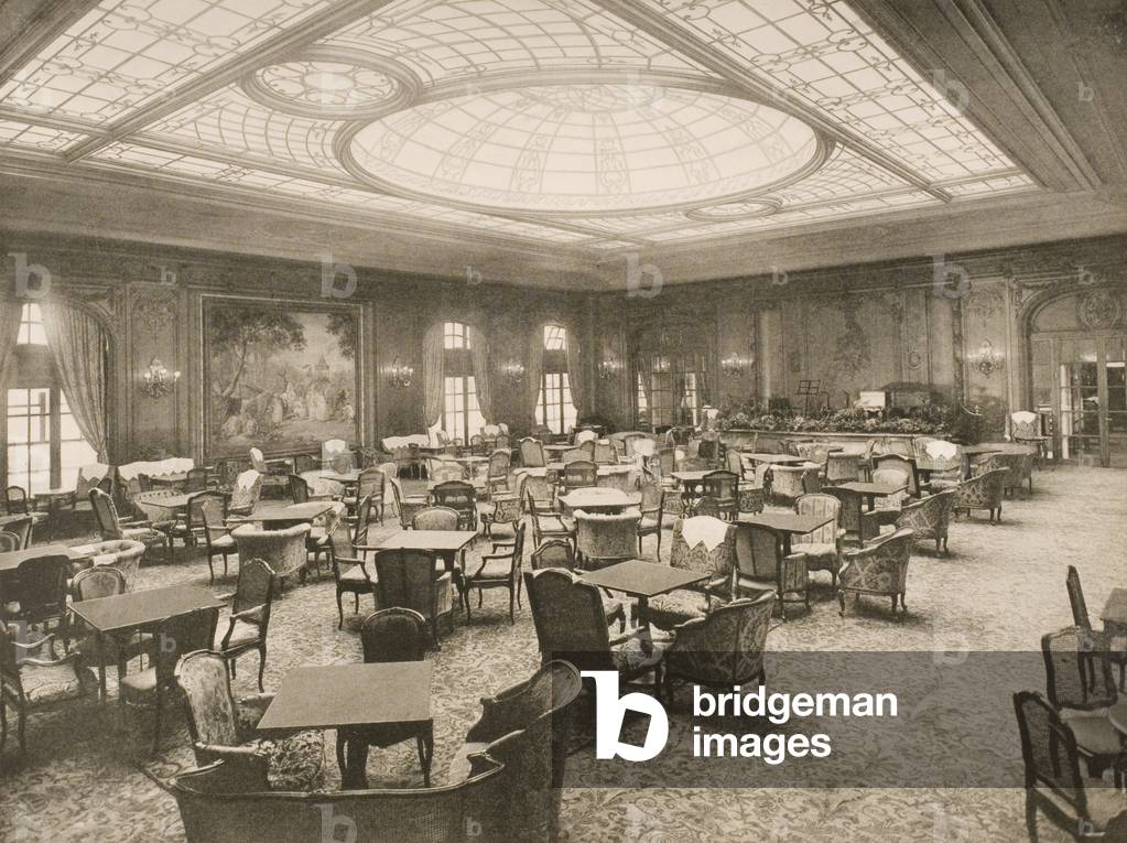 Immagine di Fotografia "Il Solarium Lounge a bordo della 'Berengaria'", 20th Secolo di American School, b/w