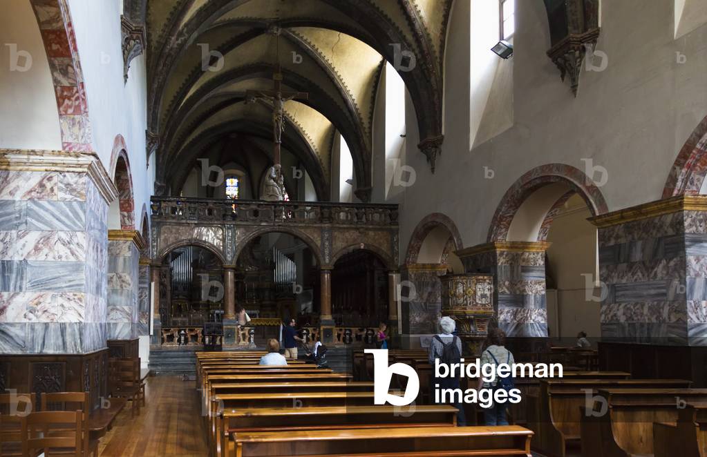 Interior of the Collegiate church of Saint Orso, Aosta, Aosta Valley, Italy (photo)
