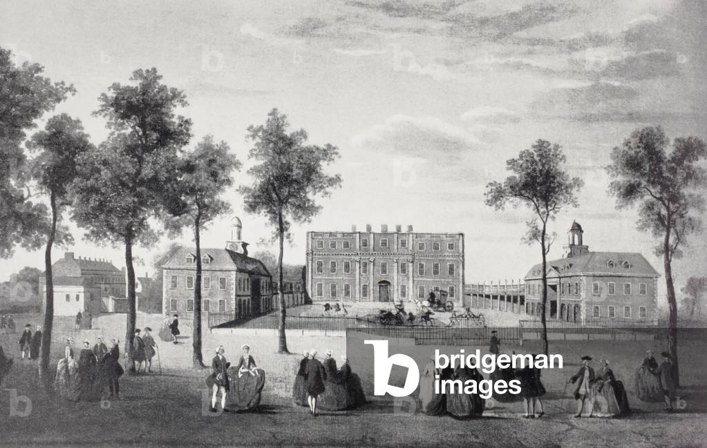 Bild von Druck "Buckingham House" 1750 von English School