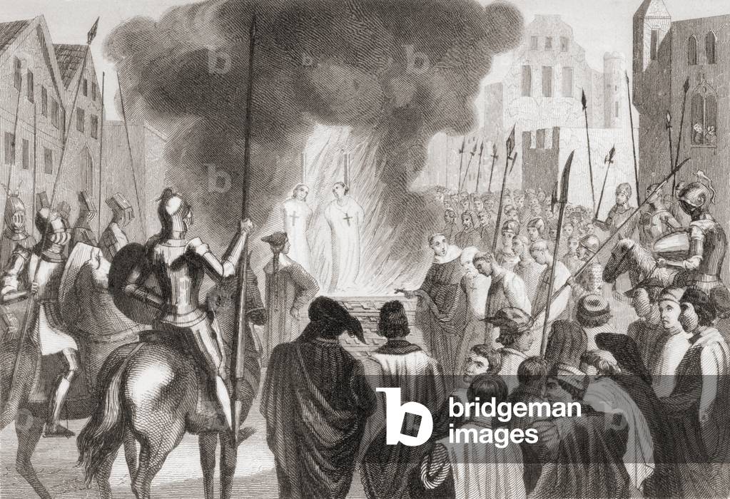 Templari bruciati sul rogo (lito)