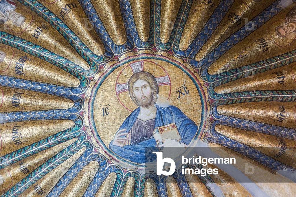 Istanbul, Turkey.  Byzantine Church of St. Saviour in Chora.  Mosaic of Jesus Christ in southern dome of inner narthex.