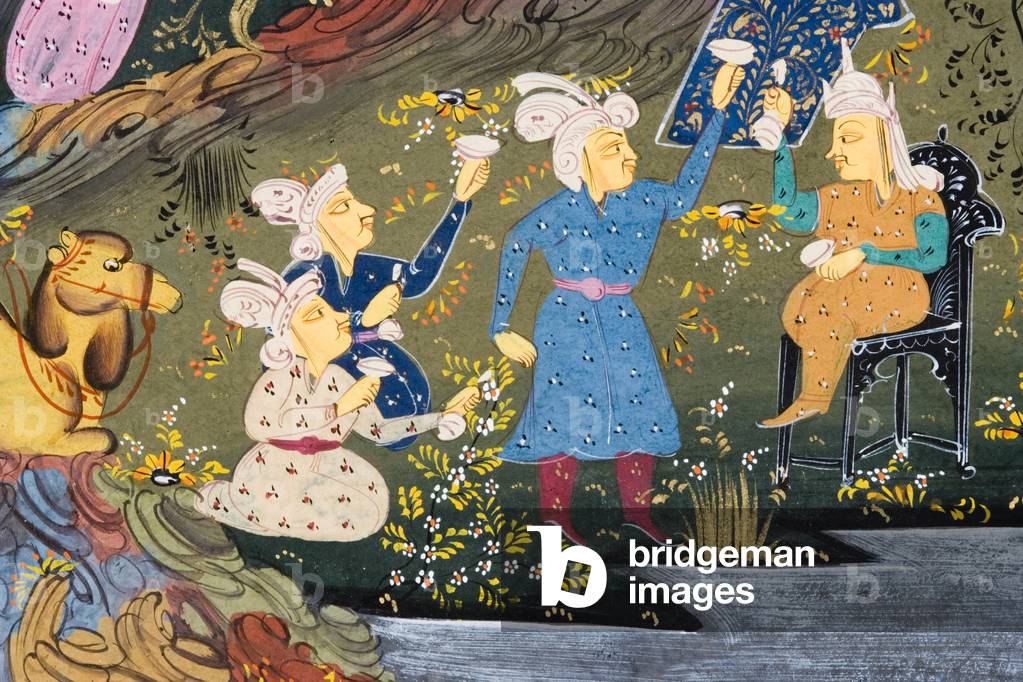 Drinking party outdoors by river or lake (opaque w/c on paper) (detail of 272915)