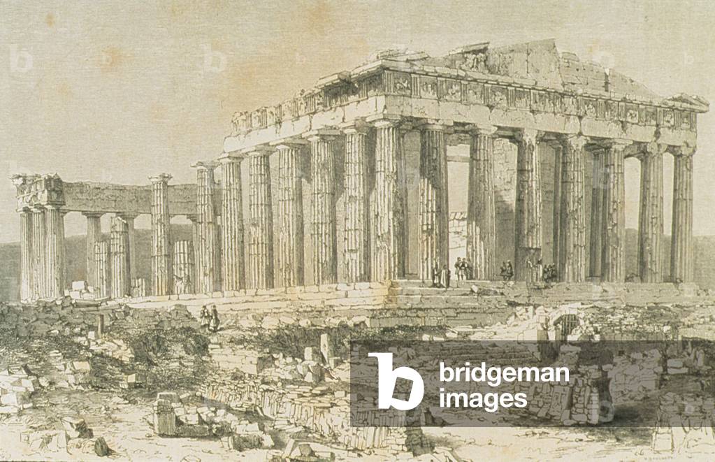 The Parthenon, Athens, in the 1860s (engraving)