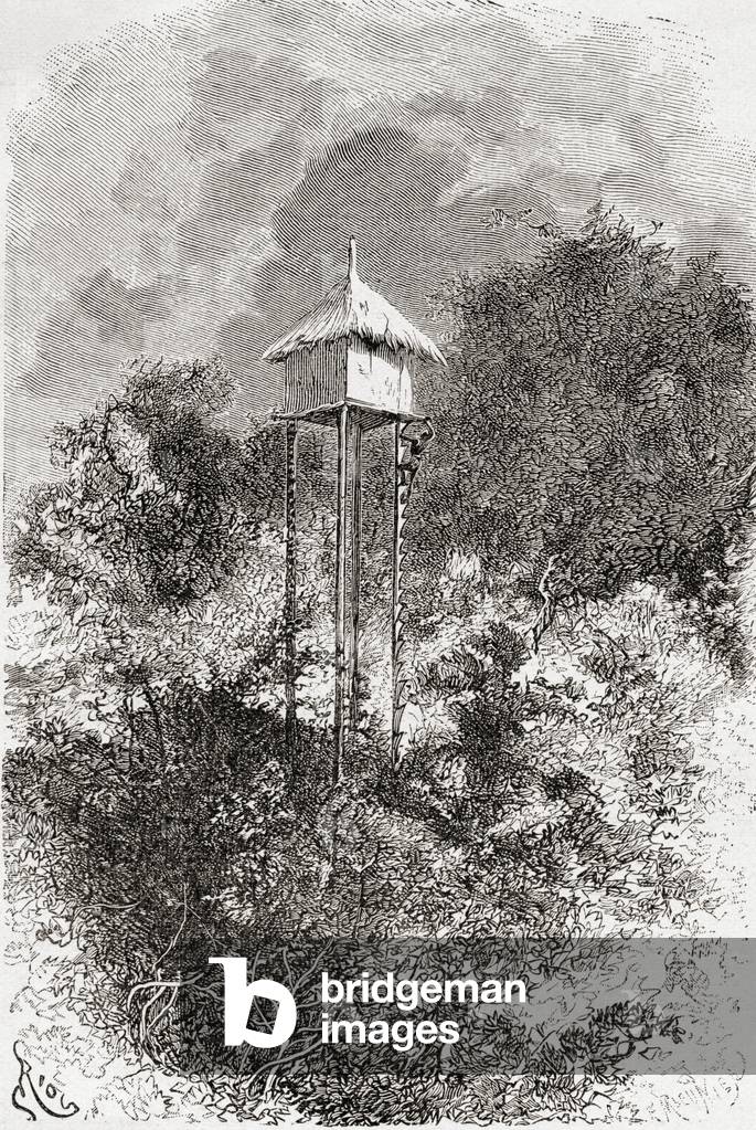 An Usagaran granary barn, Usagara, Tanzania, from 'Africa Pintoresca', published 1888 (engraving)
