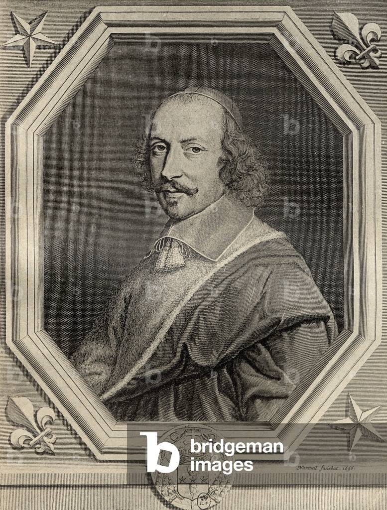 Cardinal Jules Mazarin, engraved 1656, from 'Memoires de Charles de Batz-Castelmore Comte d'Artagnan', published 1928 (litho)