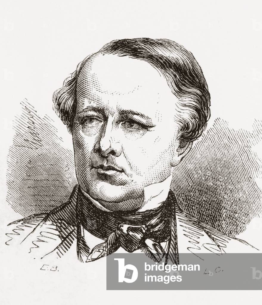 Jacques Alexandre Bixio, 1808-1865 French doctor, balloonist, and politician of Italian origin, from Album-Evenement, Prime du Journal L'Evenement, pub. 1865