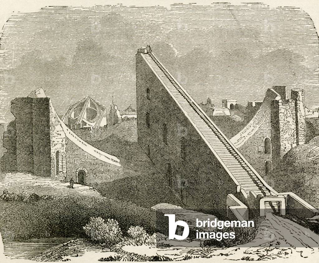 Raja Jai Singh's Astronomical Observatory, Benares, Uttar Pradesh, India, from 'The World's Inhabitants' by G.T. Bettany, published 1888 (engraving)