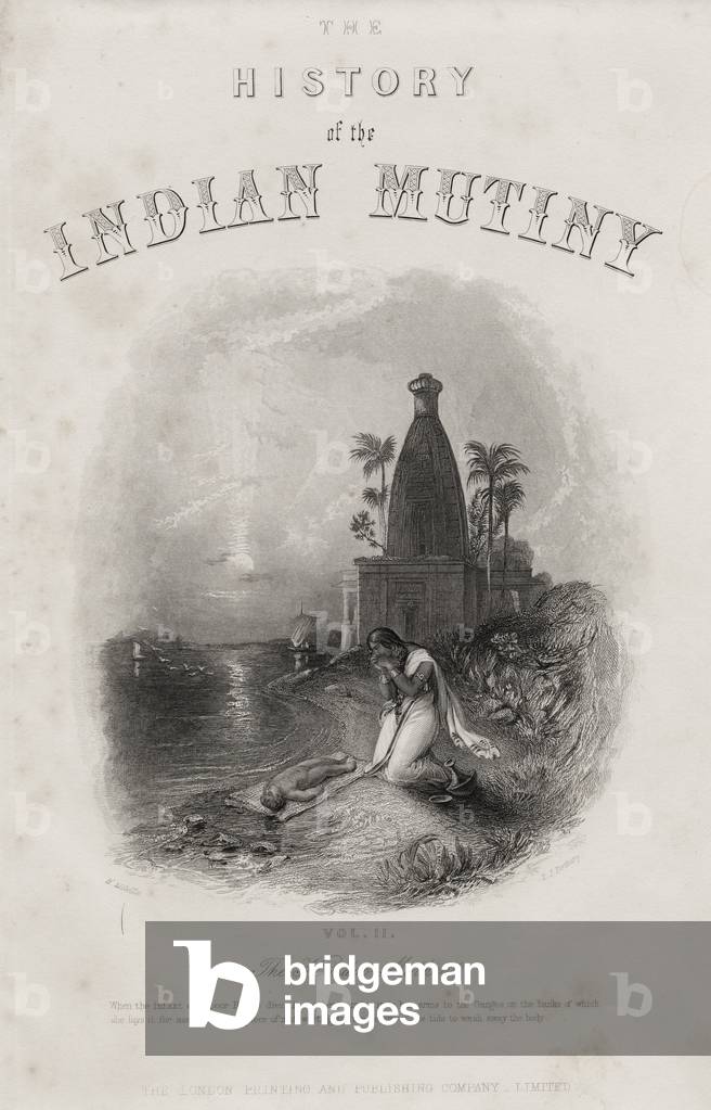 The Hindoo Mother, engraved by E.J. Portbury, Title page from 'The History of the Indian Mutiny', published in 1858 (engraving)