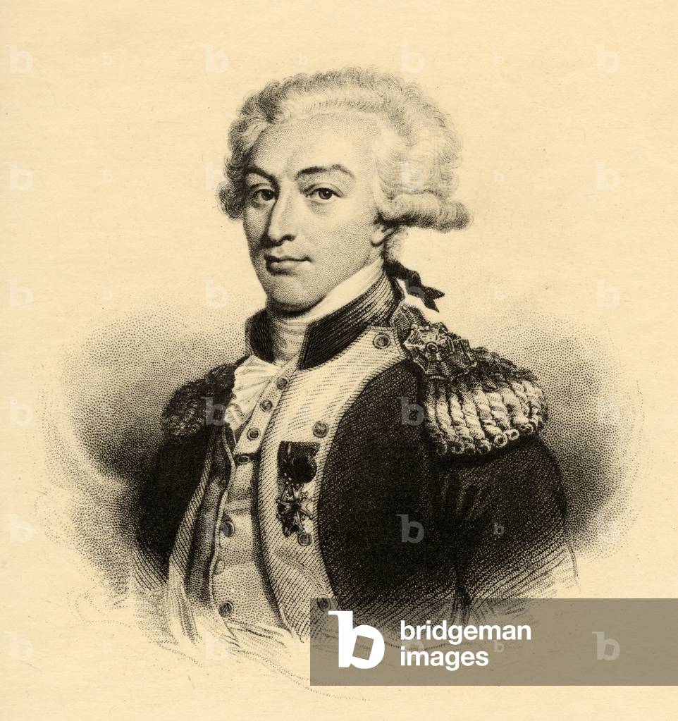 Marie Joseph Paul Yves Roch Gilbert du Motier (1757-1834) Marquis de Lafayette (litho)