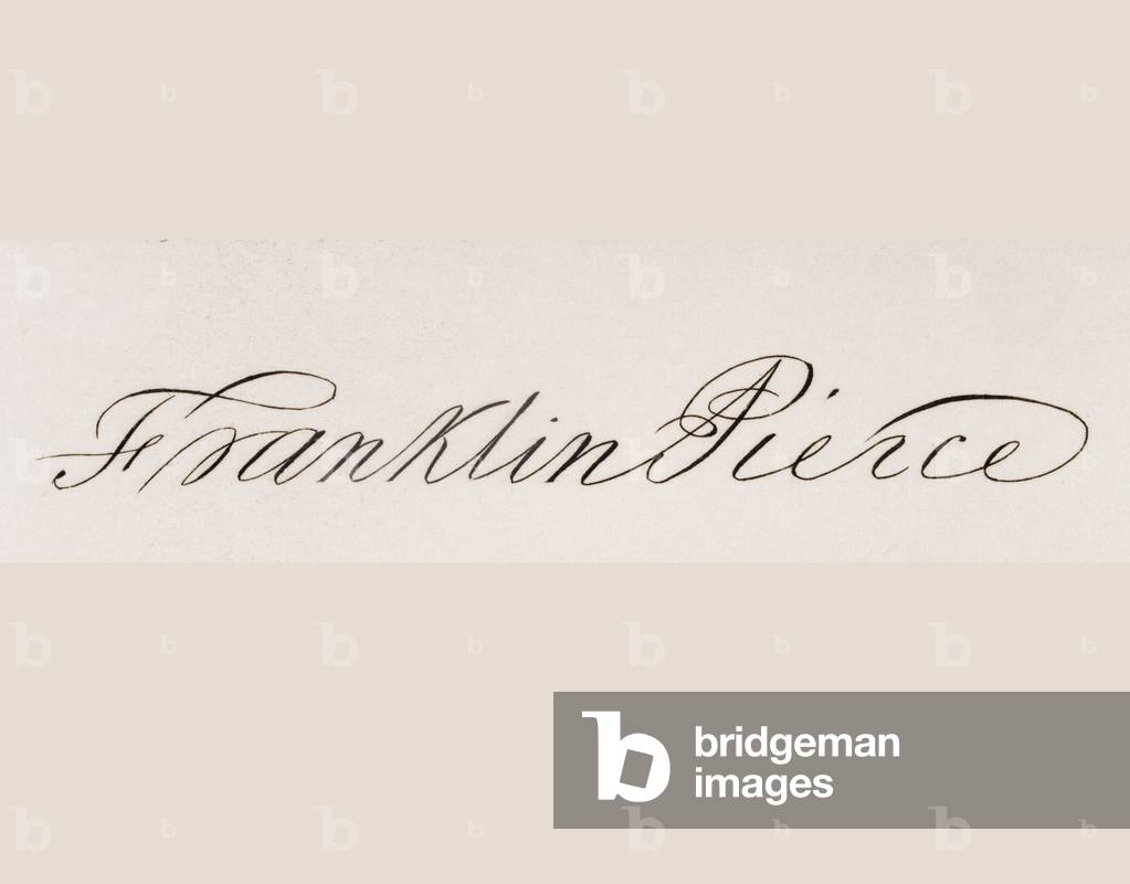Signature of Franklin Pierce (litho)