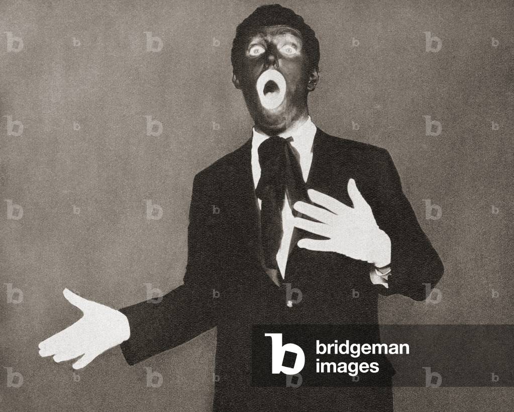 Al or Albert Jolson, born Asa Yoelson, here performing in Blackface, from These Tremendous Years, pub.1938