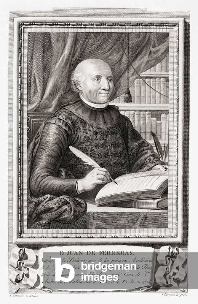 Juan de Ferreras y García, after an etching in Retratos de Los Españoles Ilustres, Madrid, Spain, pub. 1791